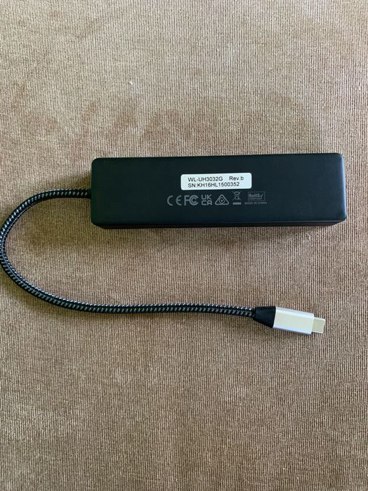 Адаптер WAVLINK USB-C 3 порти 10 Гбіт/с хаб концентратор