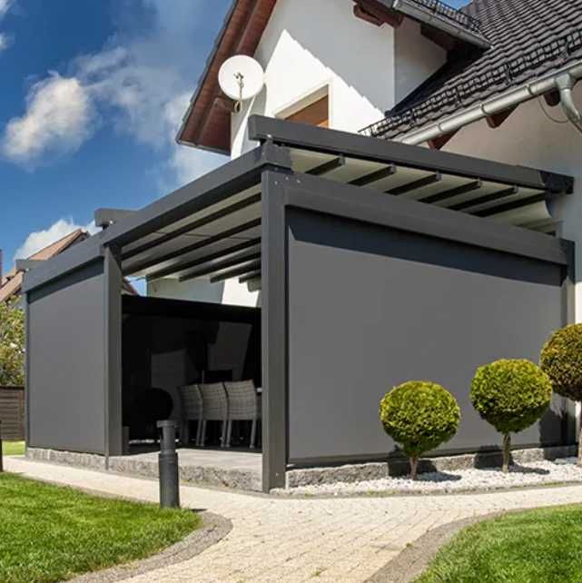 Pergola na taras zwijana,Pergole tarasowe zwijane, Zadaszenie tarasu