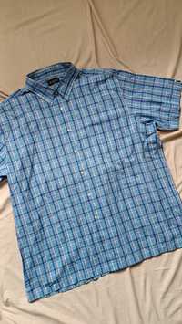 Męska Koszula Burton XXL niebieska w kratkę błękitna na lato letnia