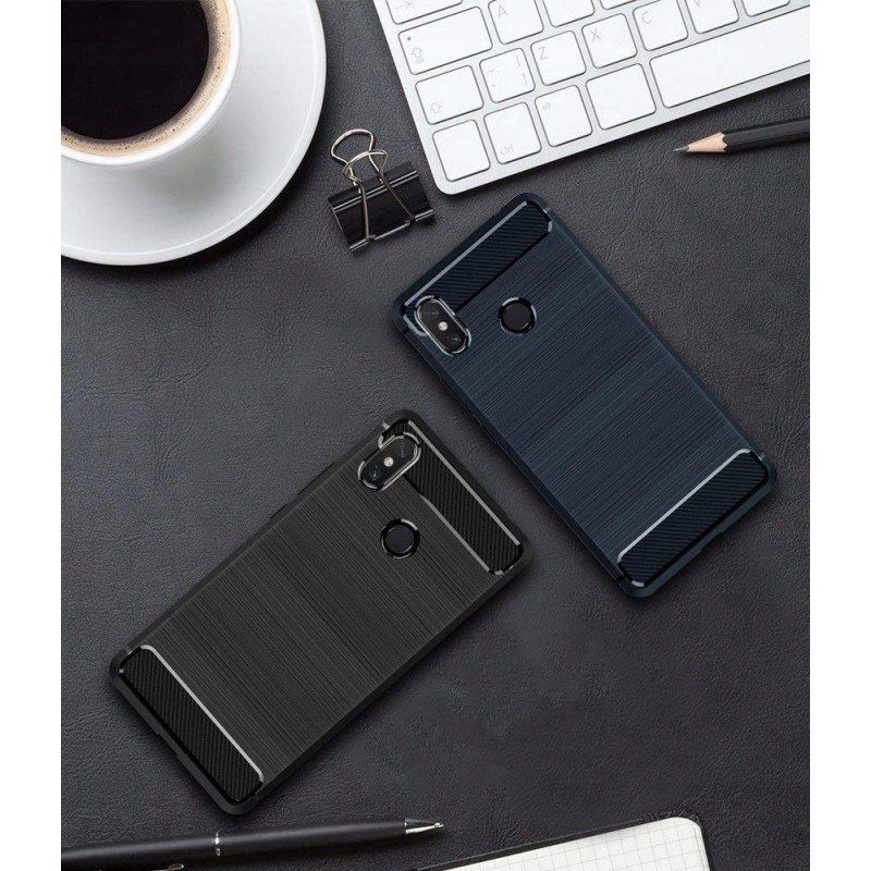 Carbon Case Elastyczne Etui Pokrowiec Xiaomi Redmi S2 Czarny