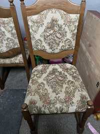 3 krzesla debowe rustykalne