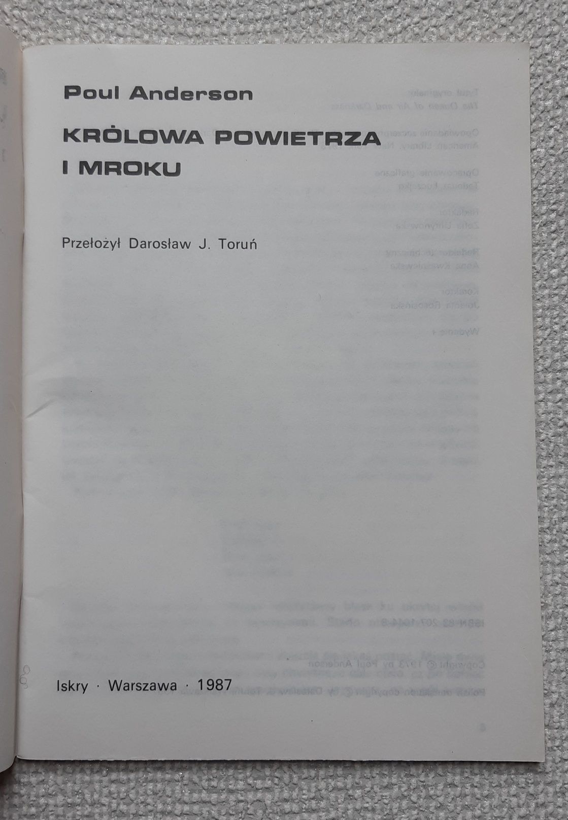 Książka "Królowa powietrza i mroku "Anderson