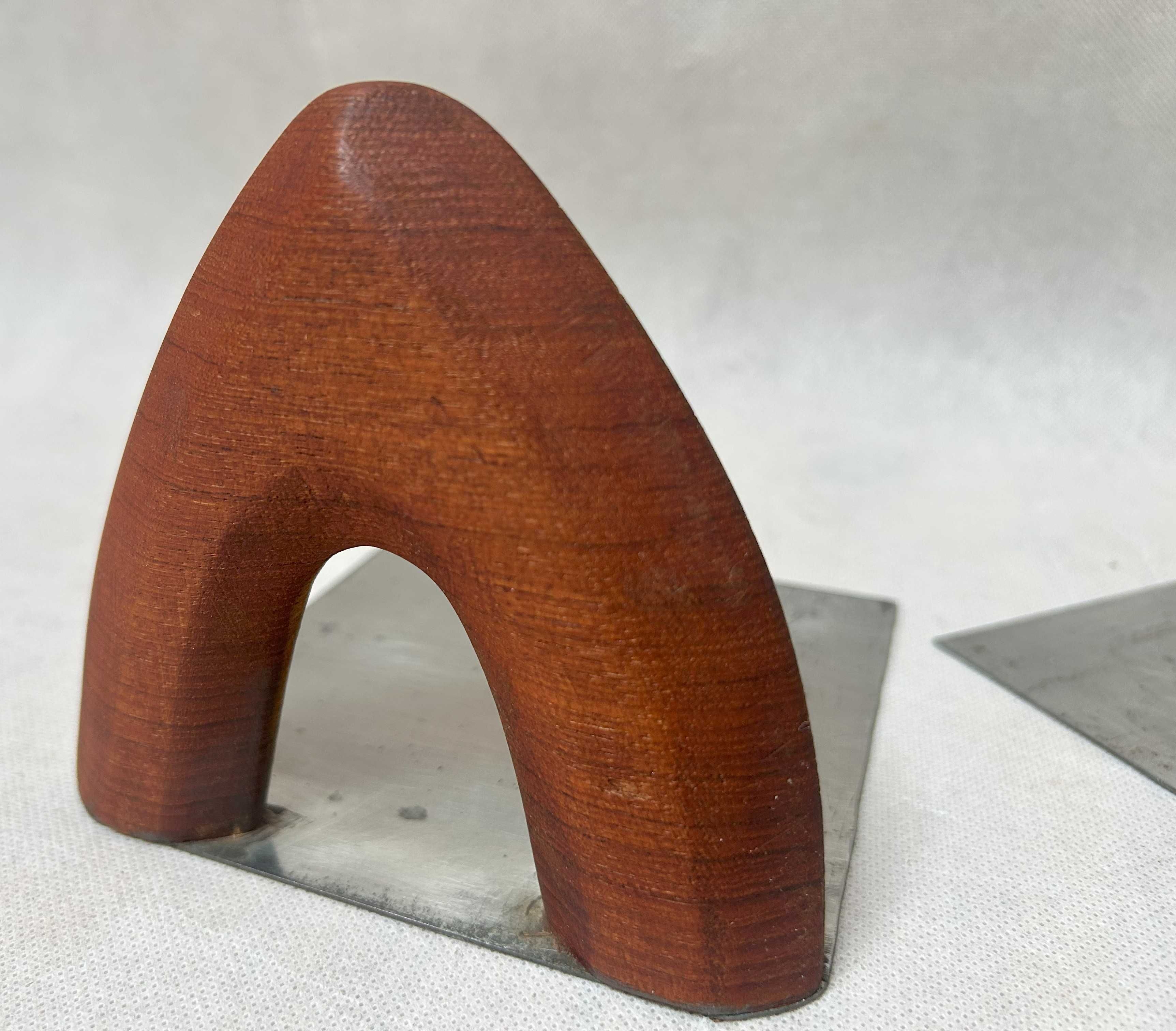 Tekowe podpórki do książek vintage design lata 60