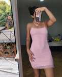 Sukienka na ramiączkach halka camisole dress Lila pink H&M S