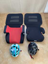 Kask 2x, poddupnik 2x , ochraniacz 2x - komplety