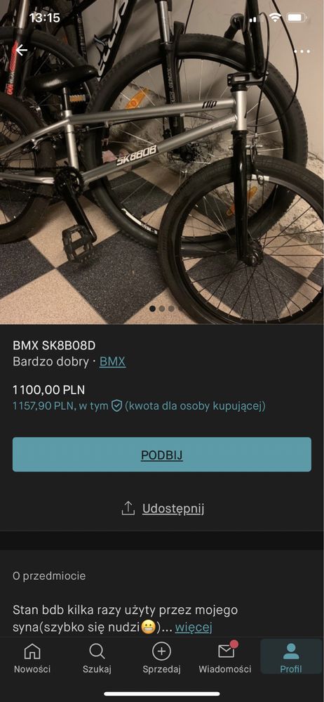 BMX SK8B08D użyty kilka razy