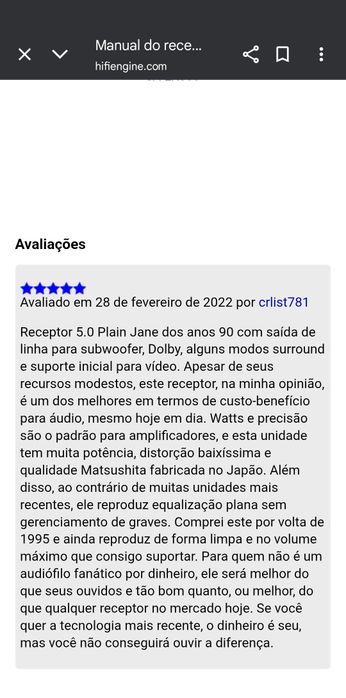 Amplificador Receiver Technics SA-EX510