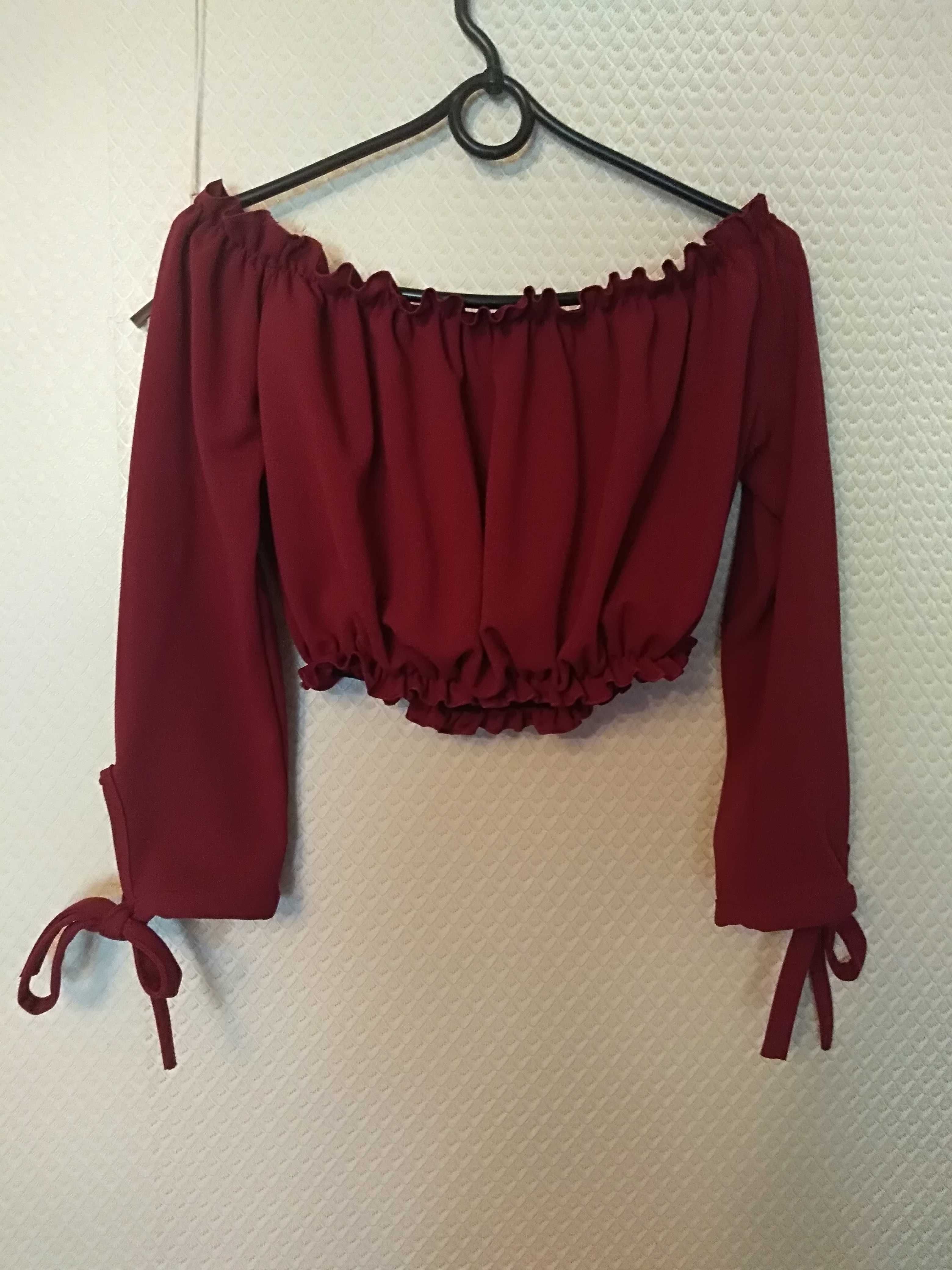 Crop top burgundowy r. xl