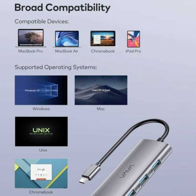 USB-хаб VAVA USB-C Hub 7-в-1 4k HDMI (VA-UC017)