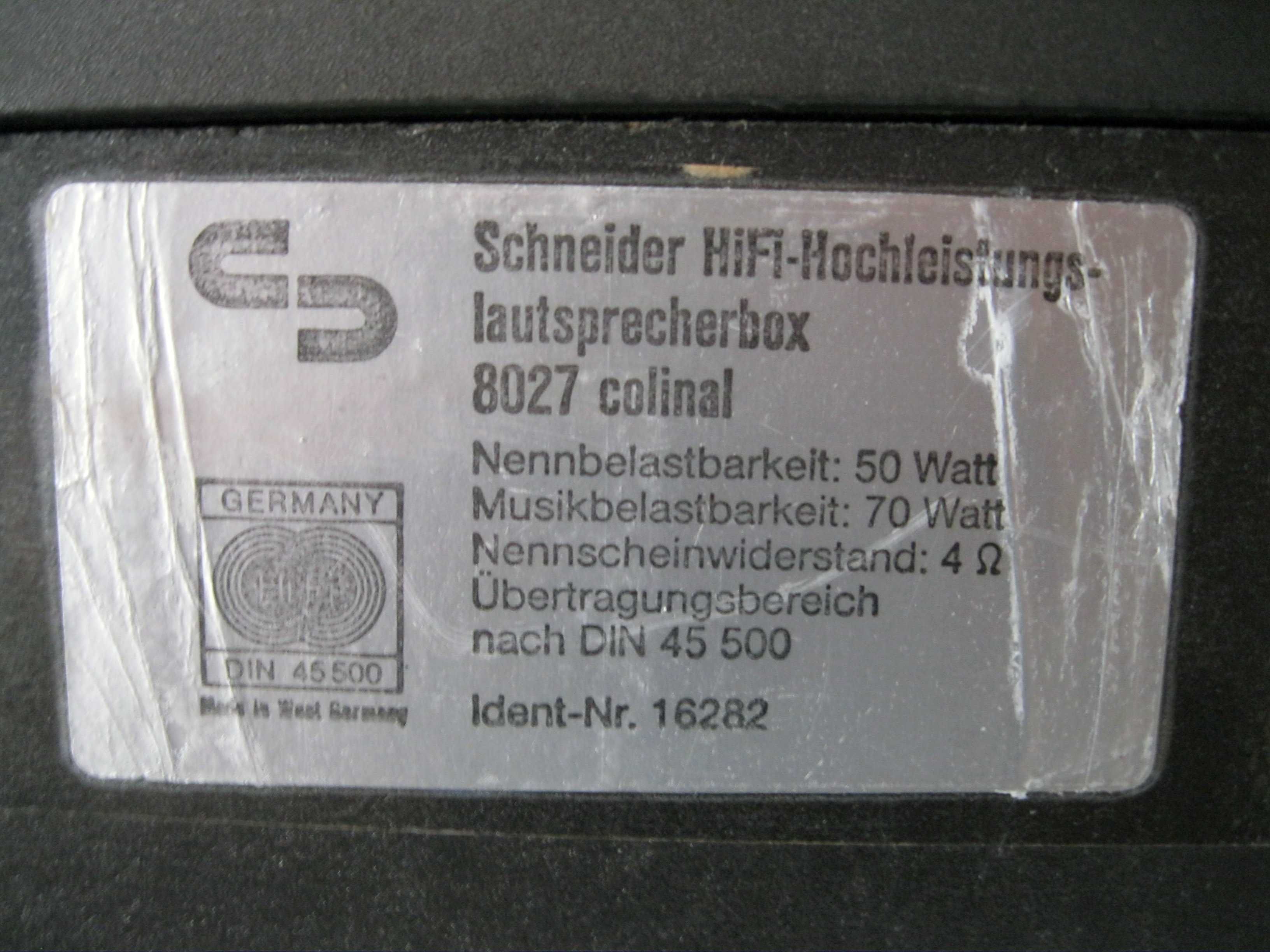 Колонки Schneider 8027 LS  Heco Phon 2SF Germany