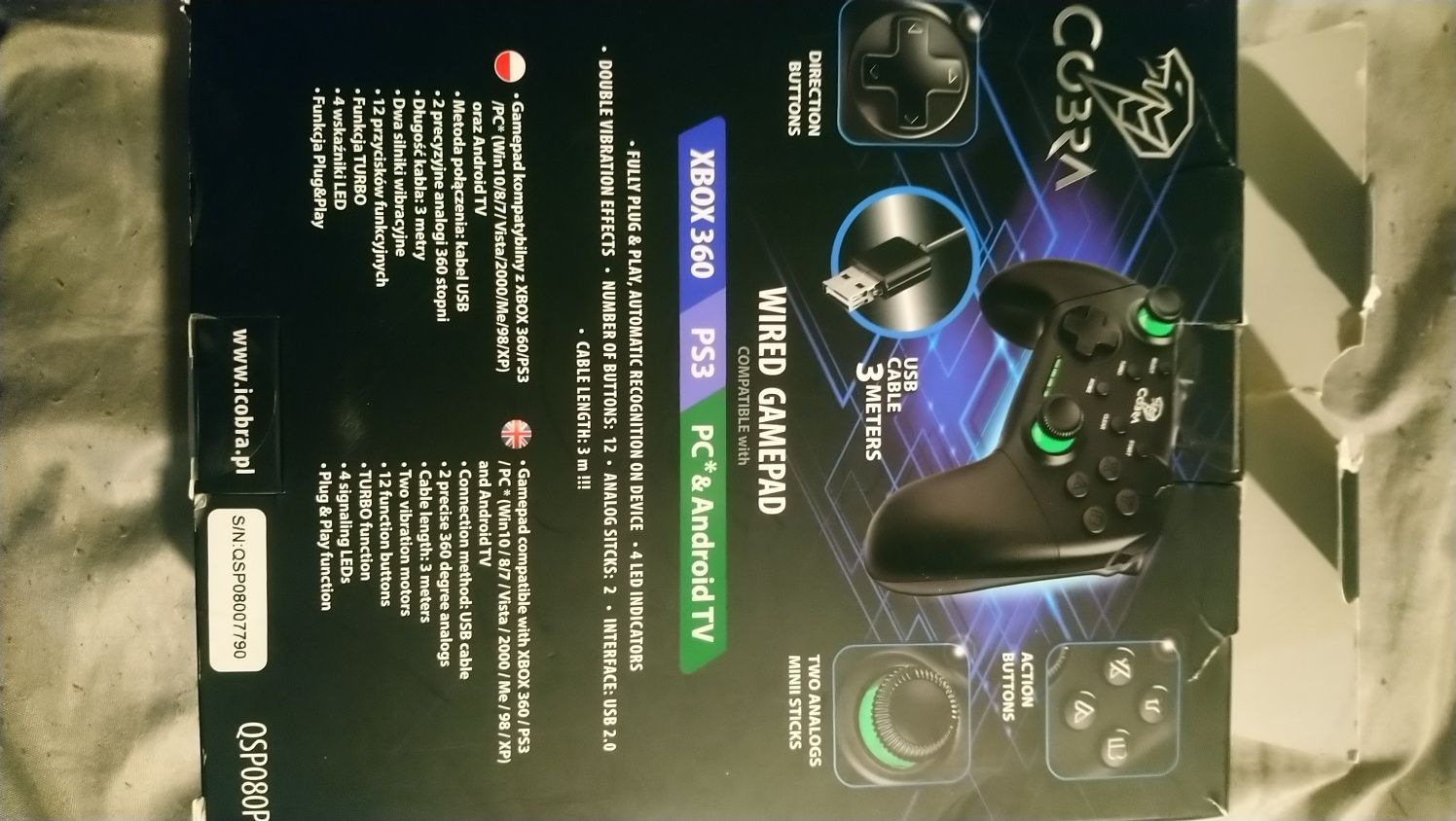 Gamepad Cobra przewodowy