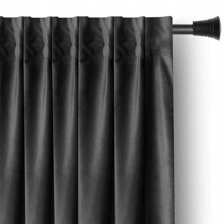 Zasłona welurowa velvet plus tasma upi. wave multi 140x270 Grafit