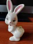 Figurka zając  biała porcelana królik ozdoba wielkanocna
