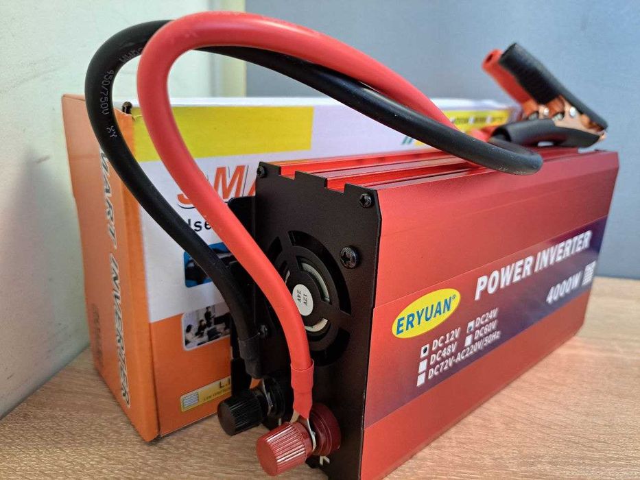 Інвертор 4000W Преобразователь 12-24-220V Инвертор с плавным пуском