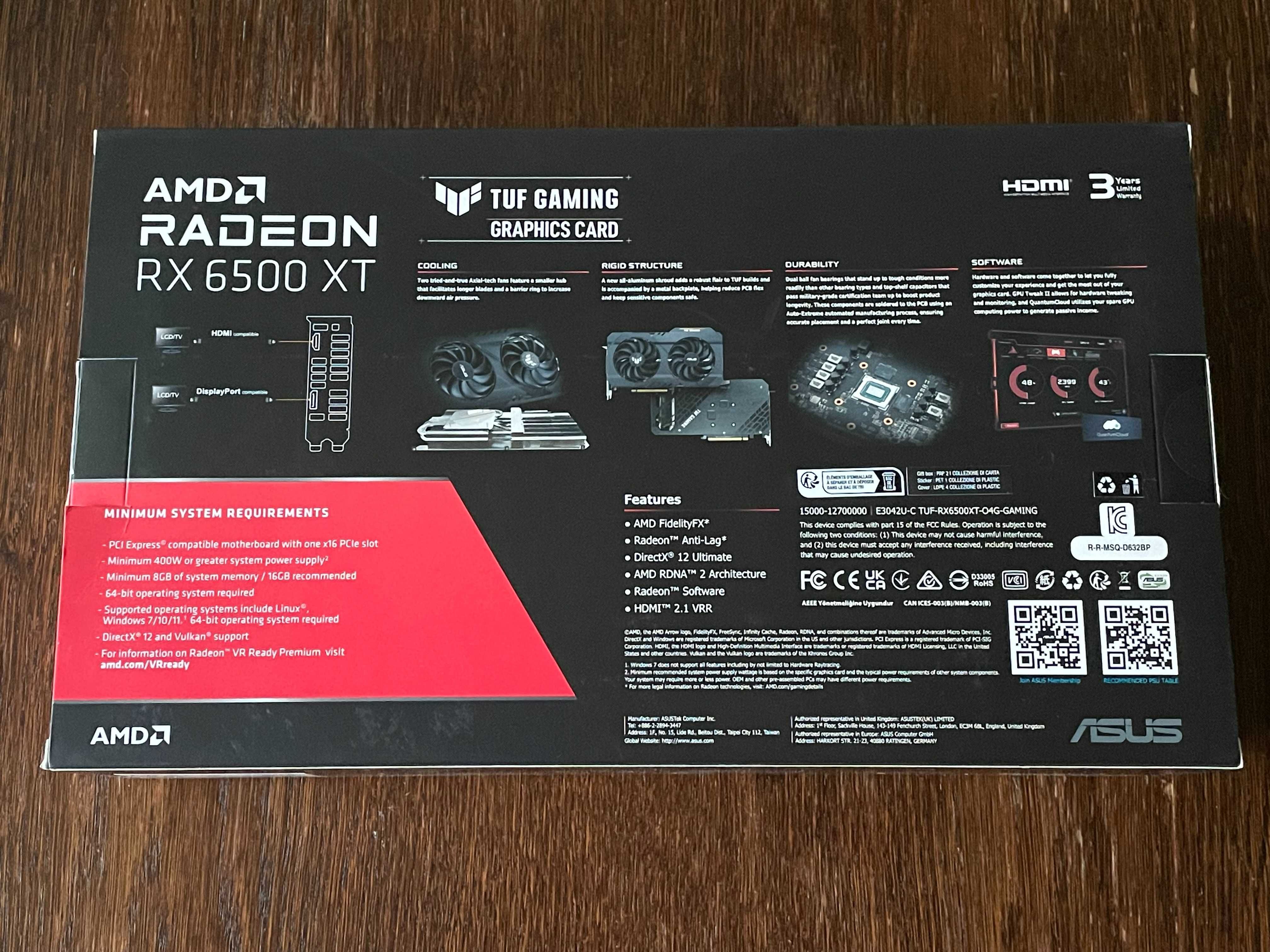 Видеокарта Asus Radeon RX 6500 XT TUF Gaming OC Edition 4GB GDDR6