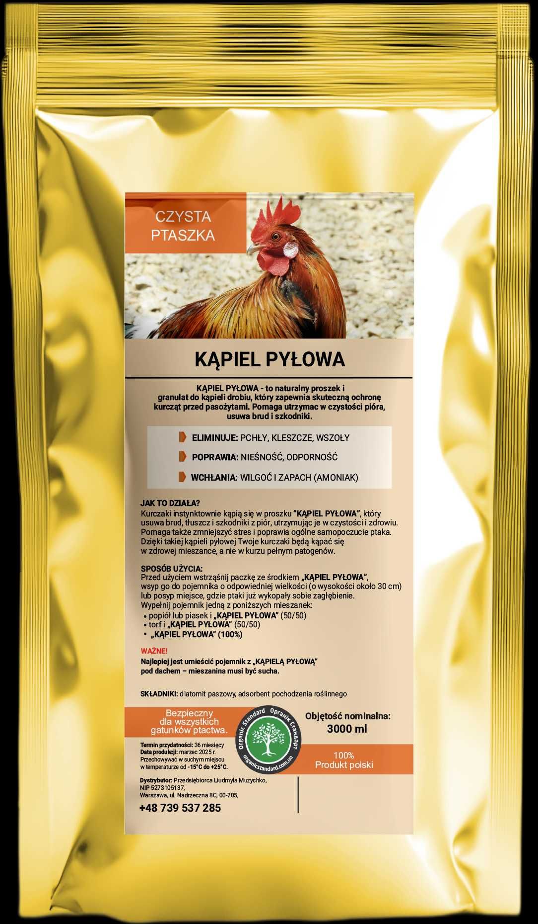 Naturalny środek KĄPIEL PYŁOWA preparat na wszy kurze dla kur