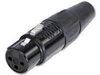 REAN RC3F-B - Złącze XLR 3-pin kablowe żeńskie (czarne)