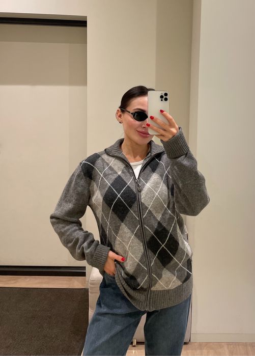 100% вовна светр кардиган на блискавці M/L massimo