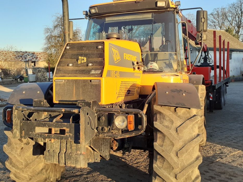 JCB Fastrac 185-65 zestaw przyczepa tandem z hds ciągnik rolniczy