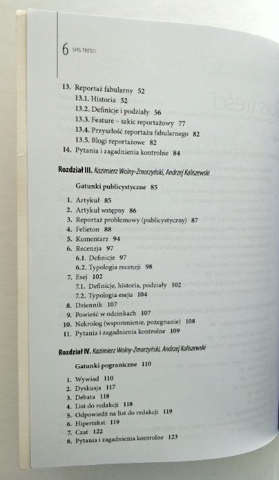GATUNKI DZIENNIKARSKIE, teoria, praktyka, język, Wolny, Kaliszewski