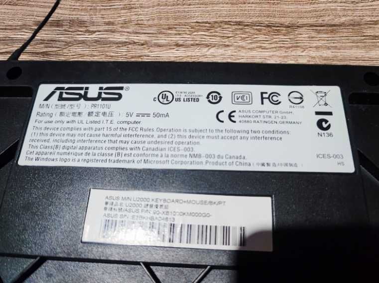 Teclado ASUS USB PR1101U + Apoio de Pulso PAC-MAN