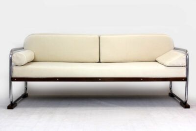 Sofa kanapa Bauhaus lata 1930 chromowana Art Deco Slezak Thonet