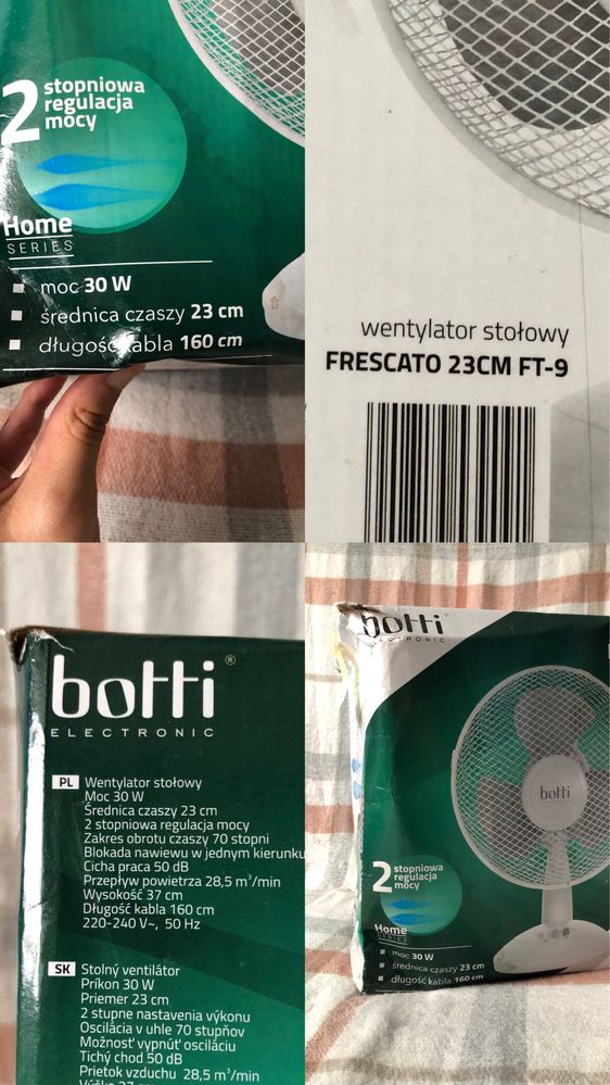 Nowy wentylator biurkowy Botti Electronics ruchomy mocny nawiew
