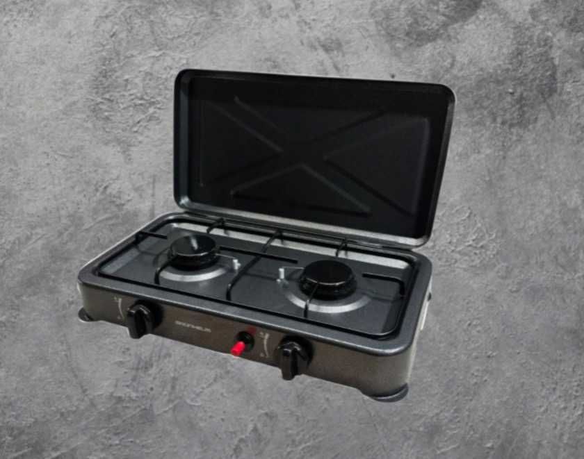 Газова настільна плита з кришкою Grunhelm GGP-6032 для балону таганок
