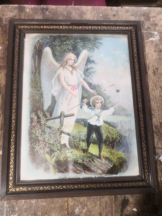 Anioł stróż olejodruk