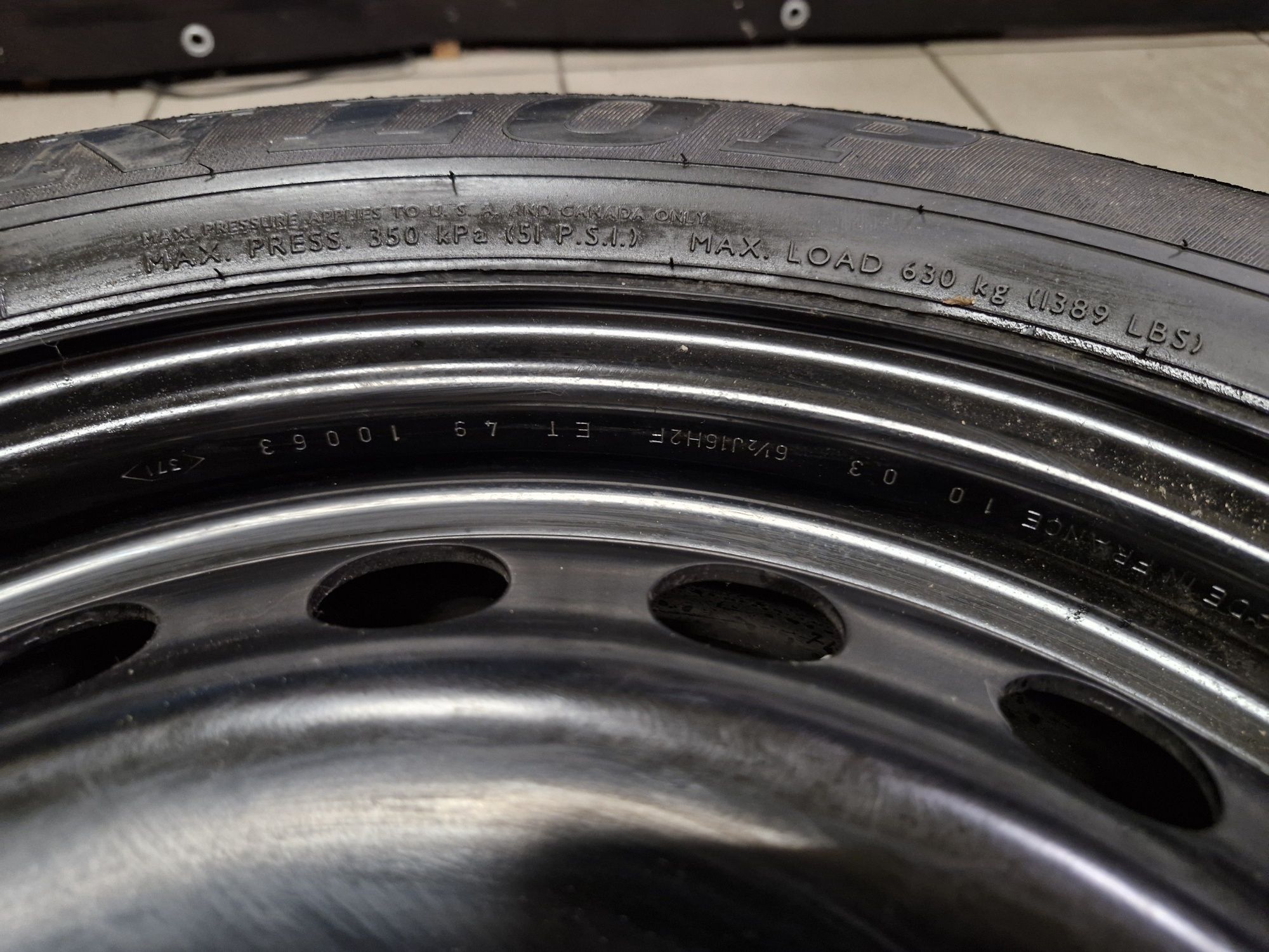 Koło zapasowe 16" 4x100 ET49 Renault Scenic II Megane II Clio modus
