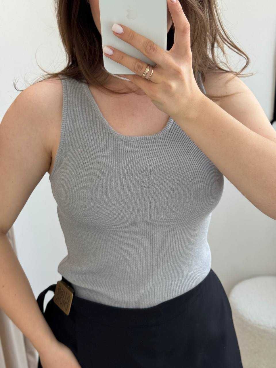 Майка жіноча YSL (сіра та бежева) S, M, L