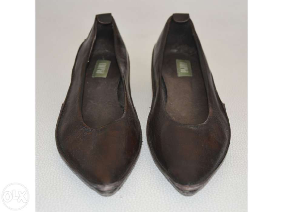 Sapatos salto pele castanhos Foreva 35