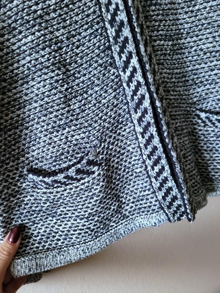 Melanżowy sweterek bawełniany kardigan z łezką przy dekolcie Brax XL