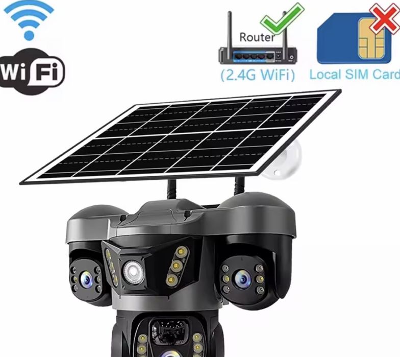 КАМЕРА WIFI якісна ПОТУЖНА АВТОНОМНА відеокамера 15МР 10Х ZOOM V380Pro
