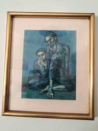 Pintura de Pablo Picasso o velho judeu e o menino
