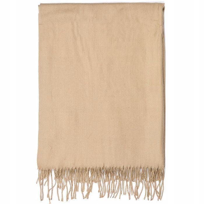 Bawełniany duży szalik damski chusta frędzle szal brązowy wieczorowy