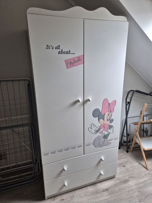 Meble Meblik Minnie Mouse zestaw komoda szafa łóżeczko dla dziewczynki
