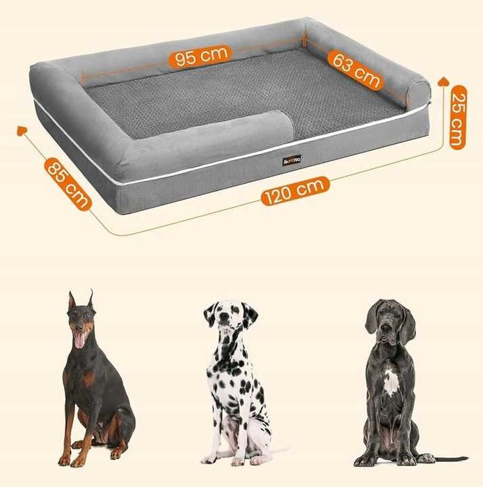 Legowisko ortopedyczne dla psów sofa FEANDREA 120 x 85 x 25 cm Łóżko