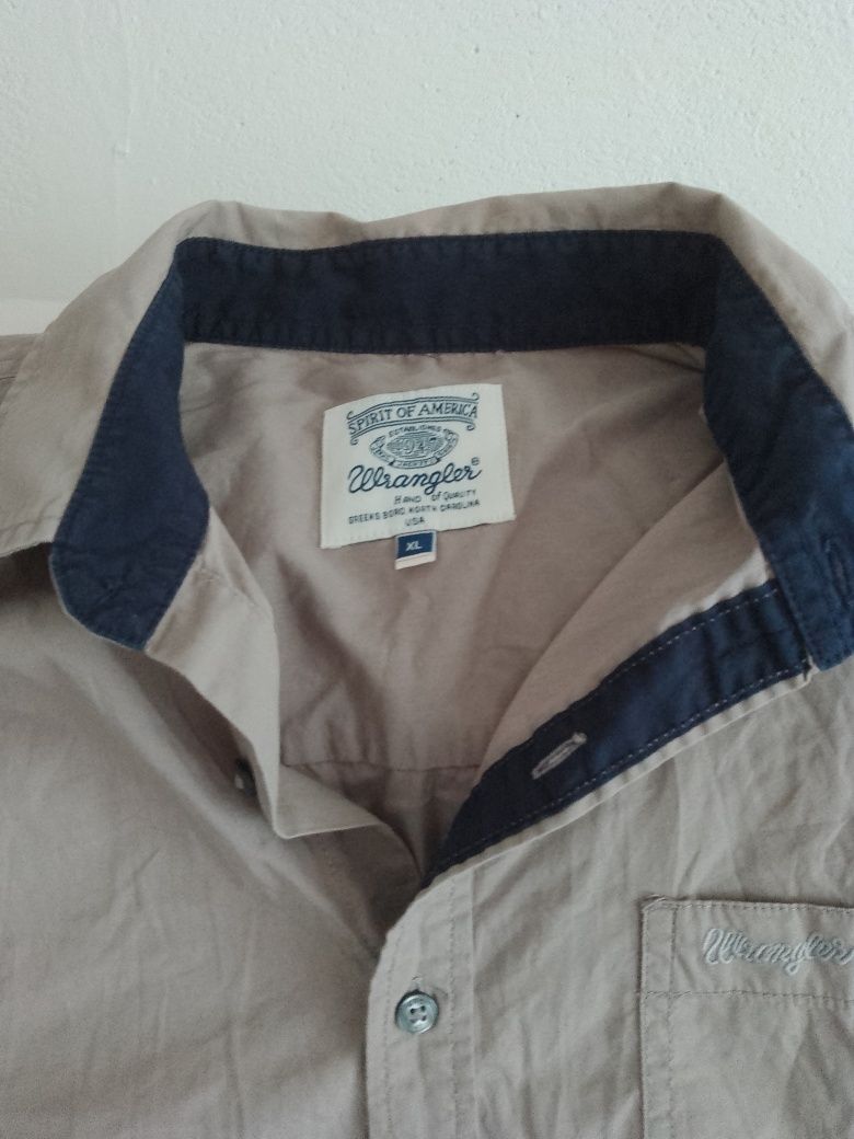 Koszula XL Wrangler cotton kakaowa