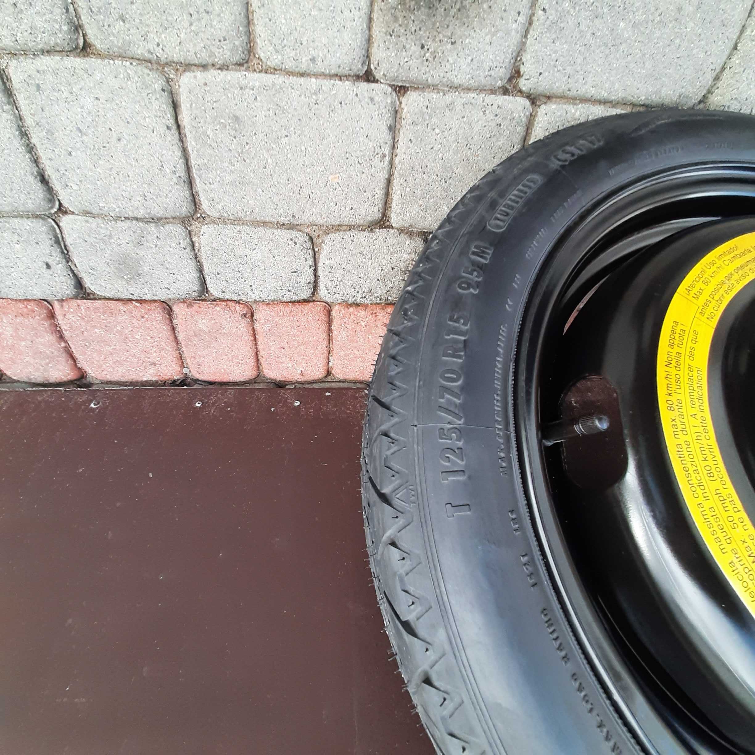 koło dojazdowe zapasowe dojazdówka 15 4x100 fiat grande punto evo