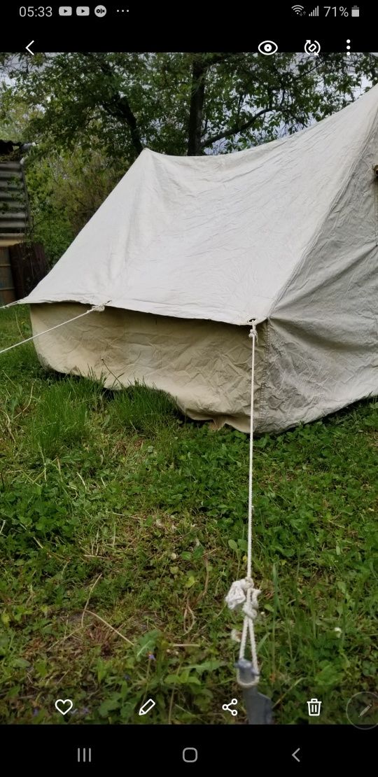 Продам велику 3-х місну брезентову палатку в гарному стані