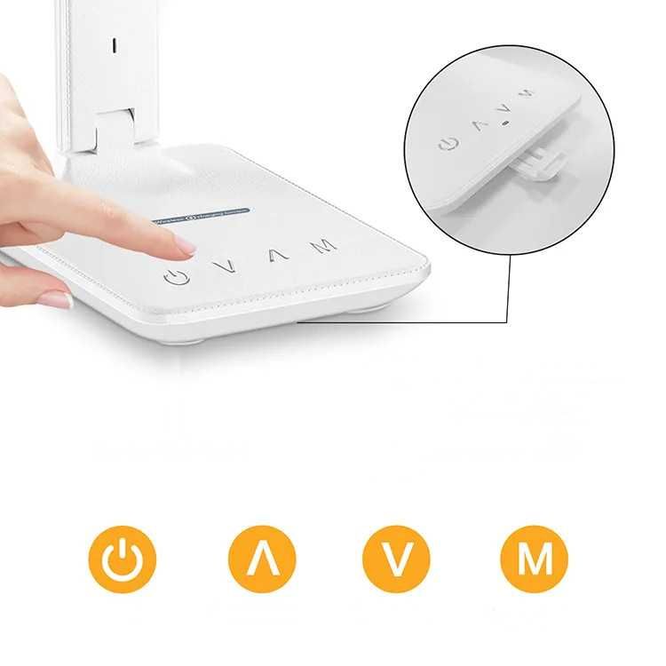 Lampka Biurkowa LED Ładowarka bezprzewodowa FAST CHARGE 10W 3barwy USB
