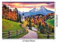 Puzzle 1000 elementów Góry Alpy Las Krajobraz Jesień