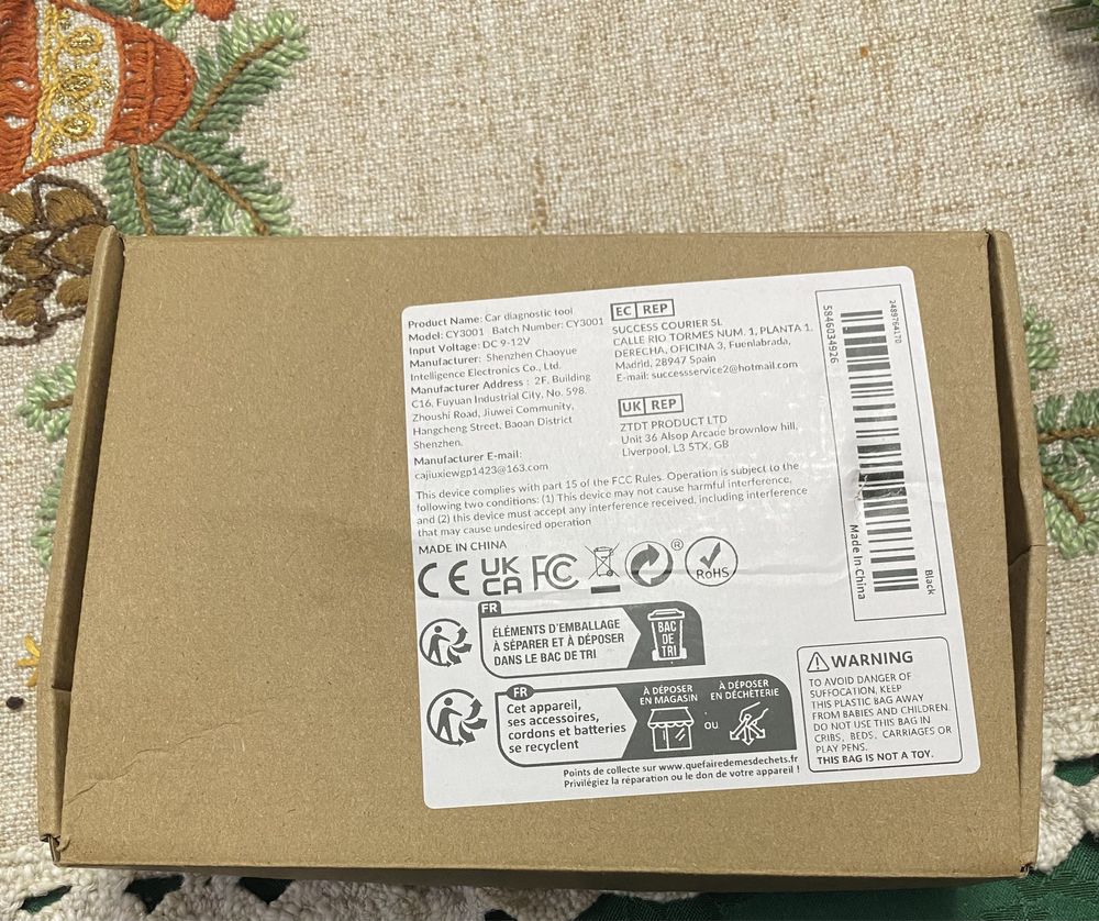 Професійний сканер OBD2 CY3001 новий