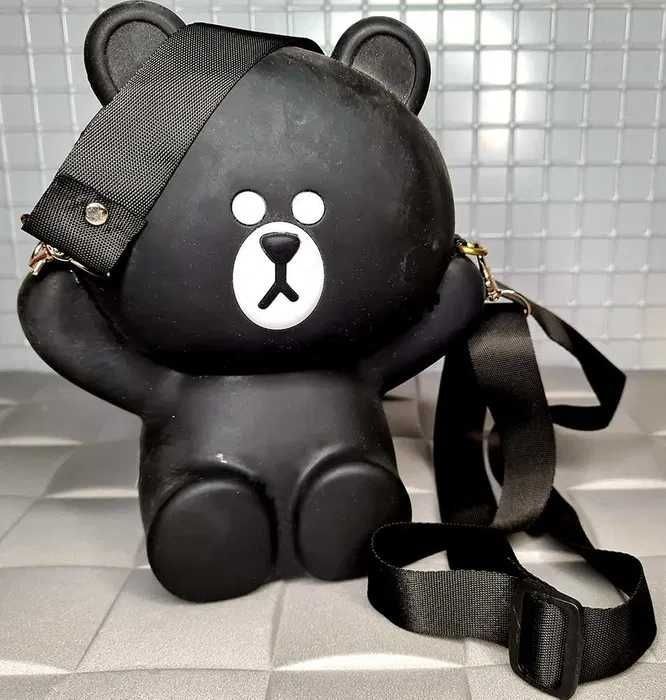 Nowa super torebka Miś Teddy czarna mała - moda