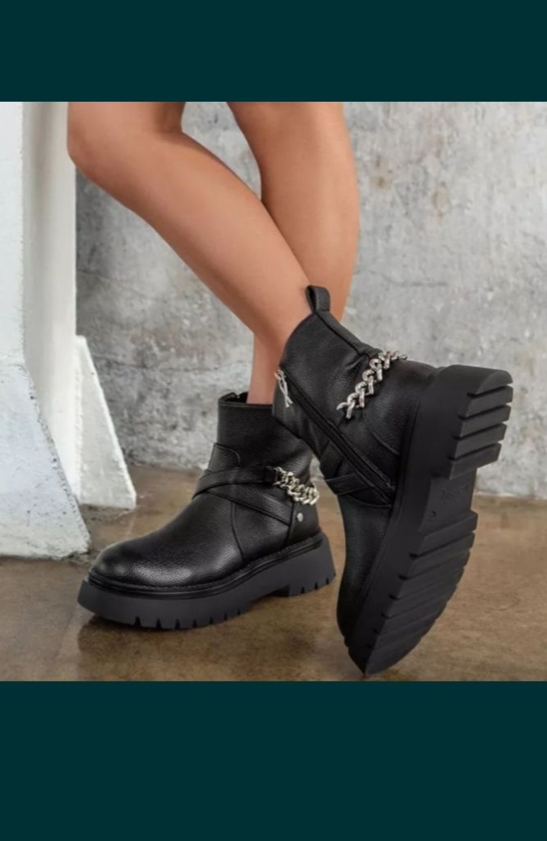 DeeZee Roxie nowe czarne botki 41 trapery workery z łańcuchem rockowe