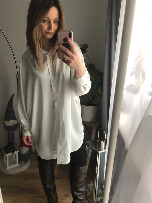 Satynowa koszula oversize