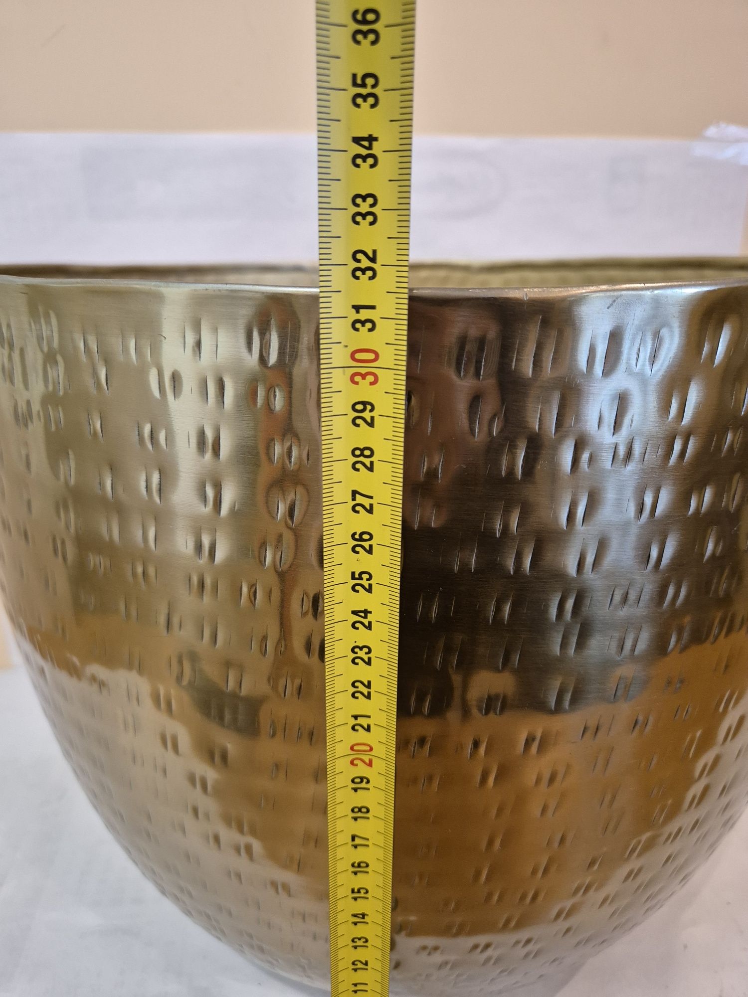 Osłonka donica metalowa złota r.XL