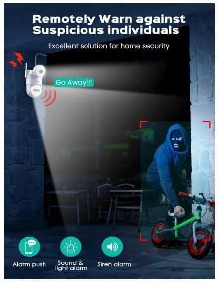 Podwójna kamera WiFi 360 stopni, śledzenie ruchu, 2x3MP, IP66