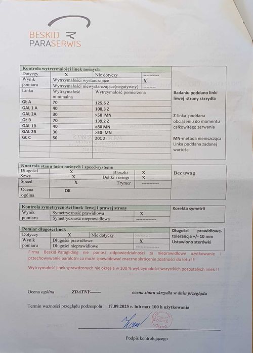 Ozone Rush 2 M 85-105 kg paralotnia
